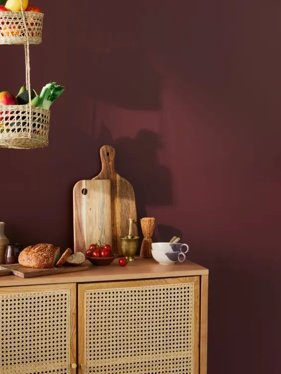 Deep red painted wall