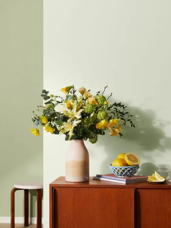 Green painted wall