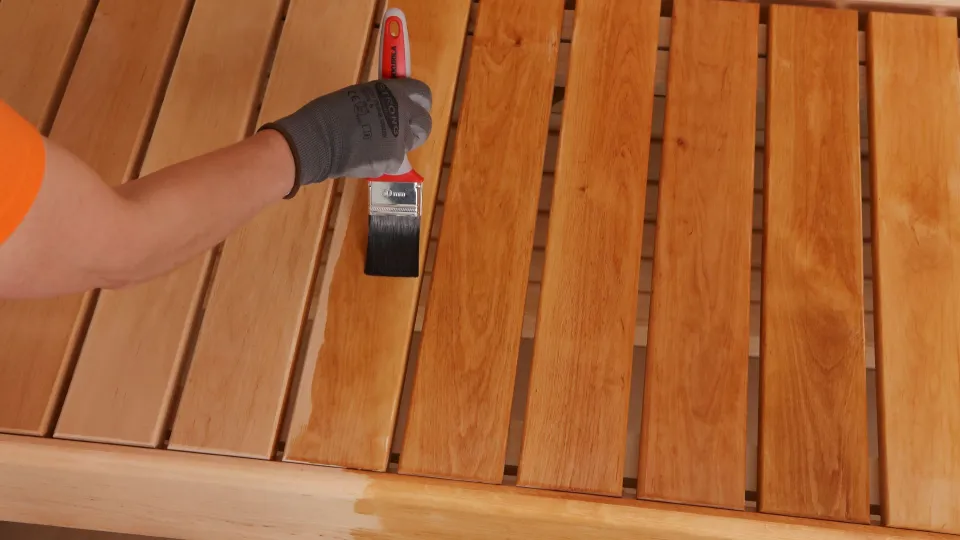 Varem õlitatud lavalaudade viimistluse värskendamine