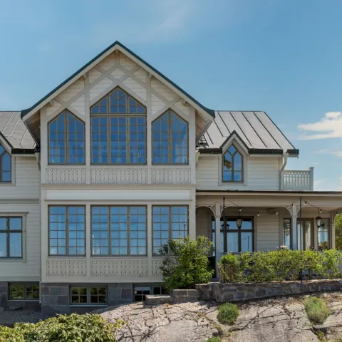 Exterior of a white house