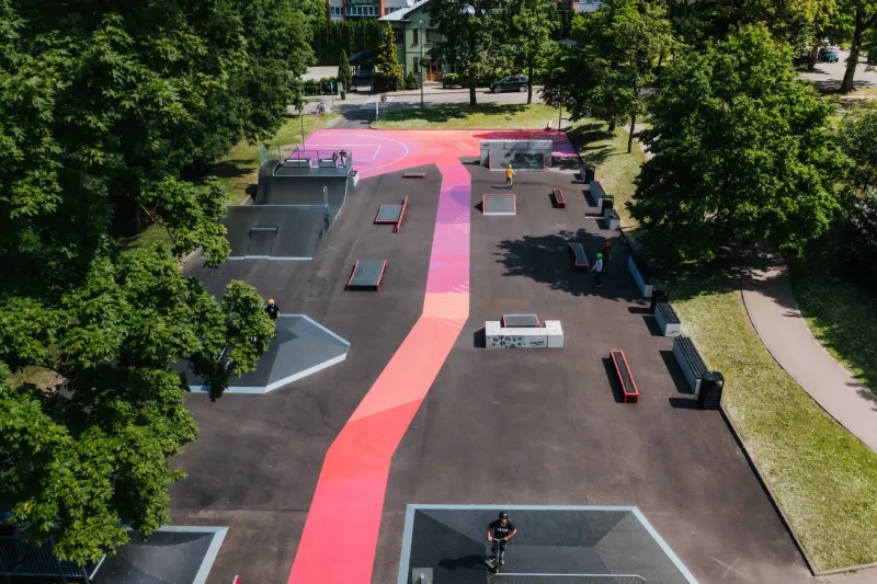 Renoveeritud skatepark Lätis